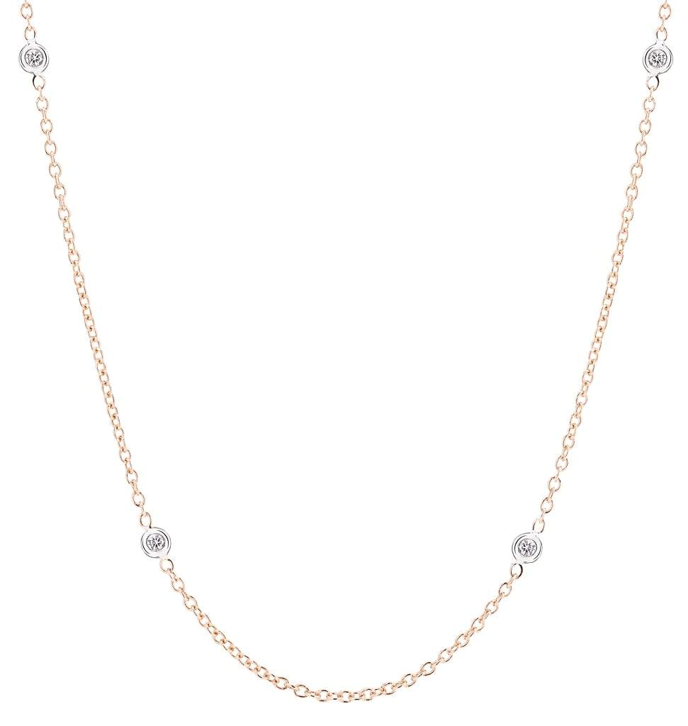 Diamond Chain | Diamond Necklace Chain | Gold Chain with Diamonds 14K Pink Gold / 20in by Helen Ficalora